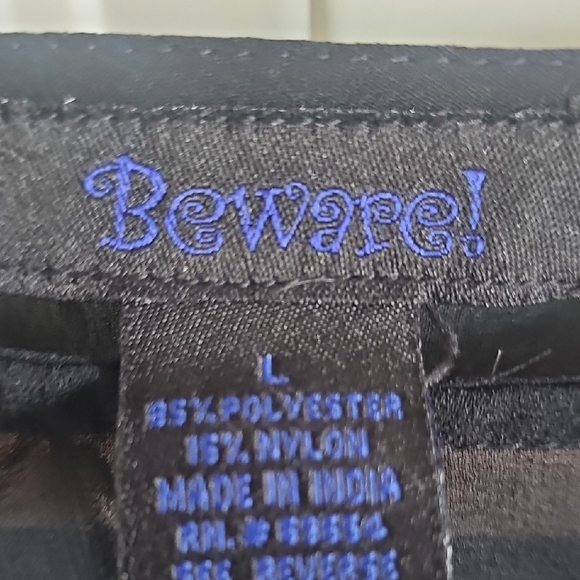 Black Lace-Yoke Long Sleeve Sheer Blouse - Picture 2 of 9